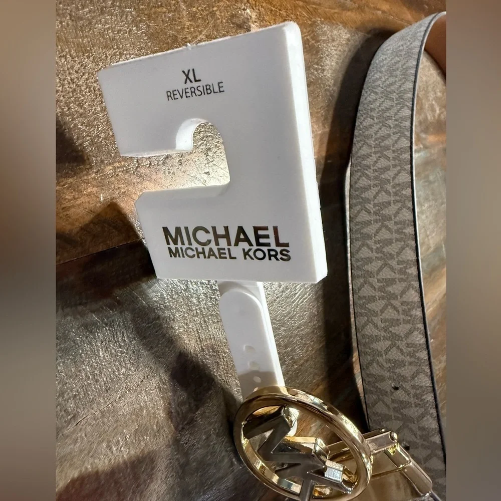 MICHAEL Michael‎ Kors Monogram Belt with Gold Buckle